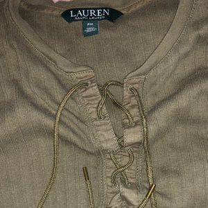 Olive Green Tie Front Ralph Lauren Top